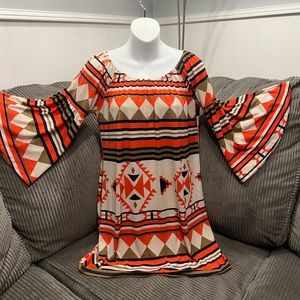 Emma Rose Dress with bell sleeves.